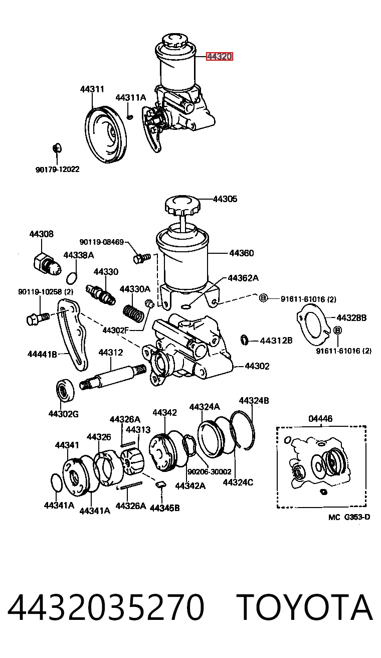 4432035270 Toyota Насос гідропідсилювача