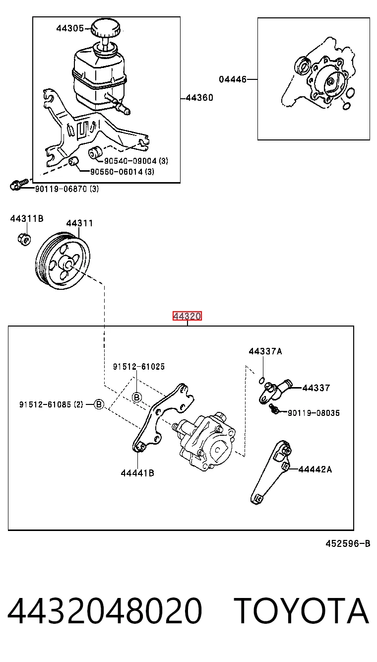 4432048020 Toyota Насос гідропідсилювача