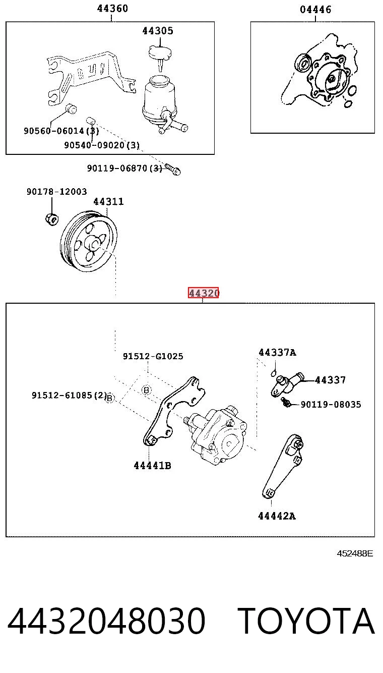 4432048030 Toyota Насос гідропідсилювача