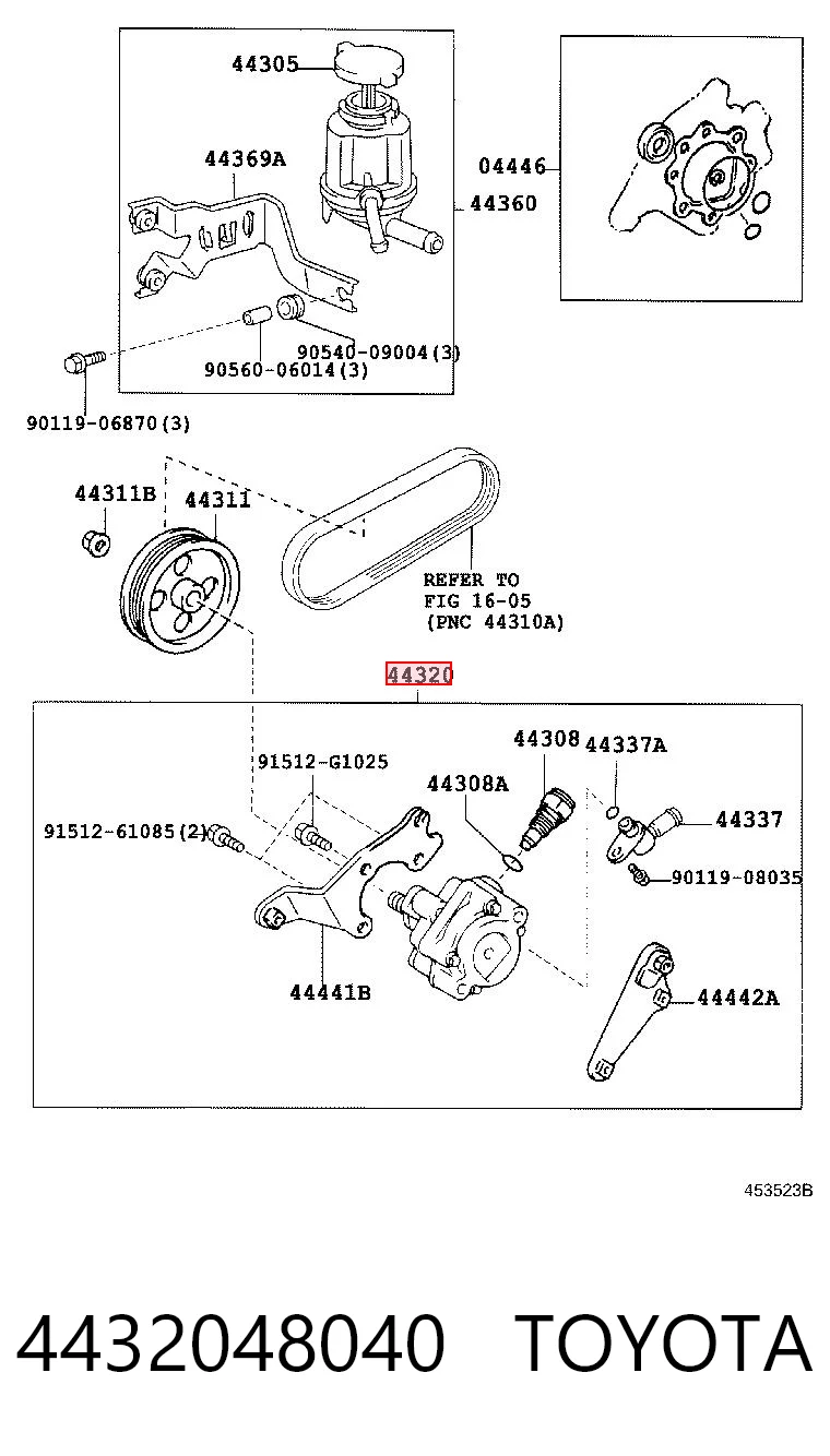 4432048040 Toyota Насос гідропідсилювача