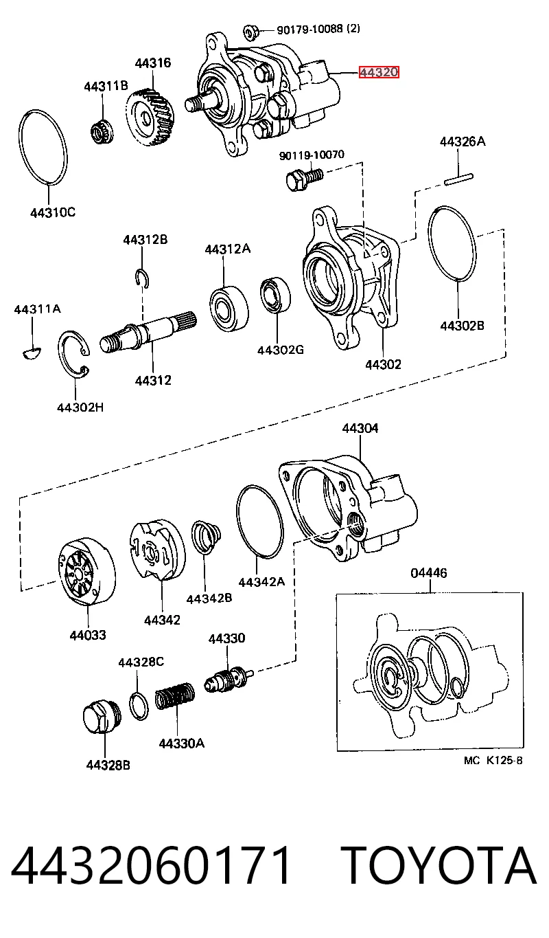 4432060171 Toyota Насос гідропідсилювача