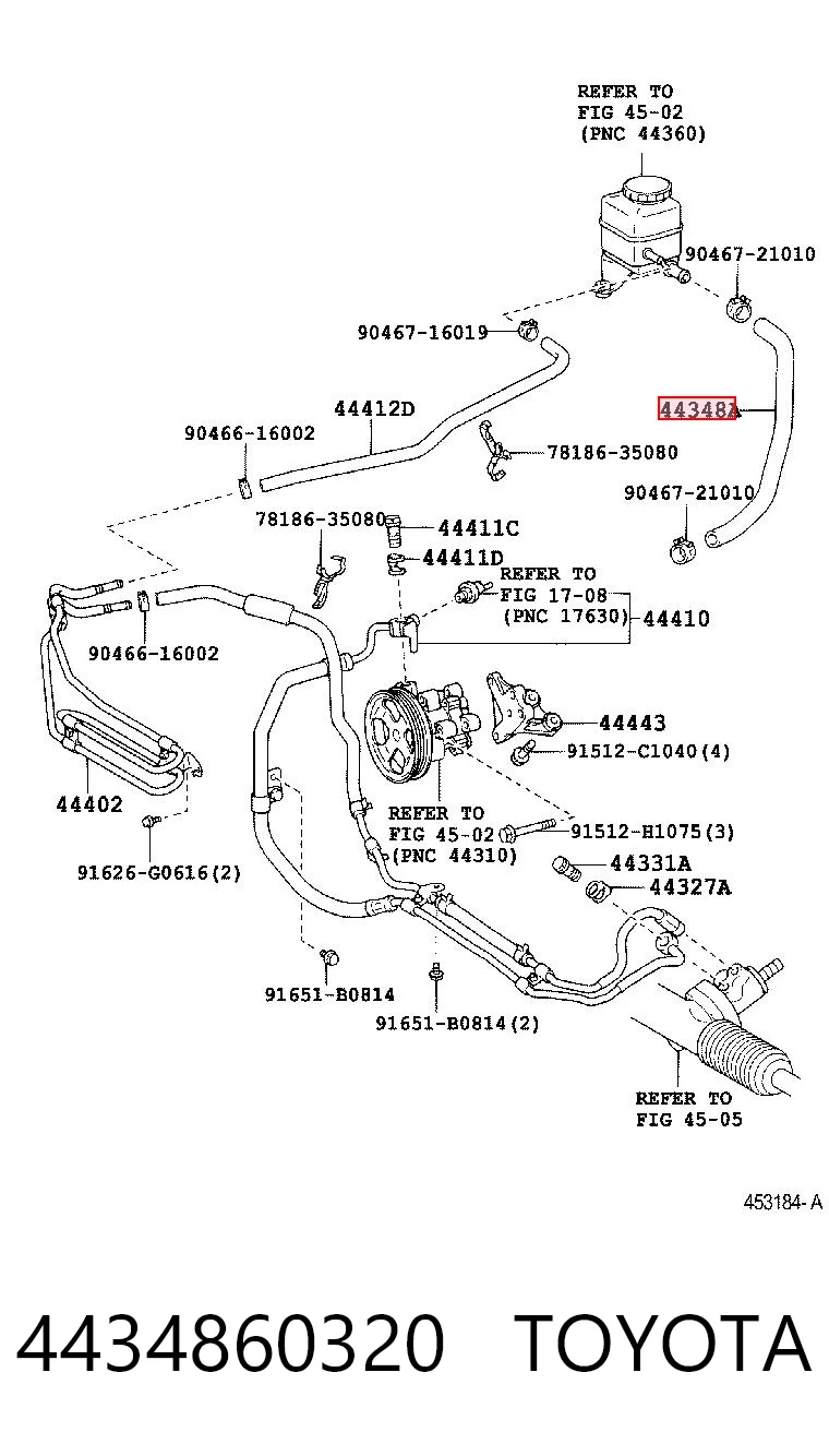 4434860320 Toyota Трубка високого тиску ГПК