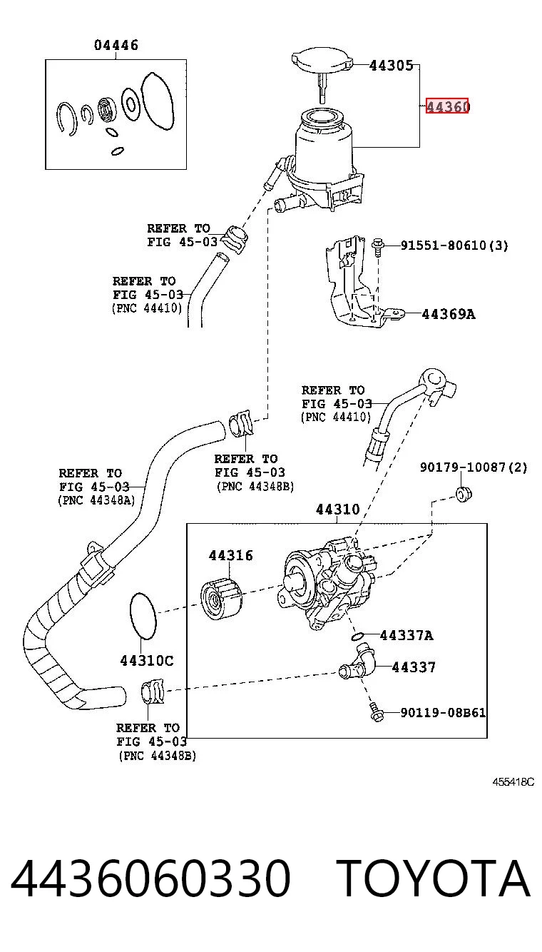 4436060330 Toyota Бачок гідропідсилювача керма