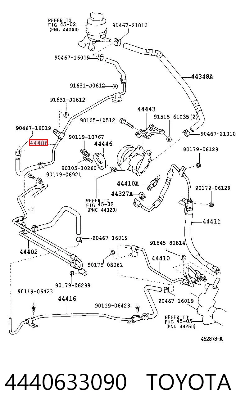 4440633090 Toyota Шланг ГРПК, низького тиску, від радіатора до бачка