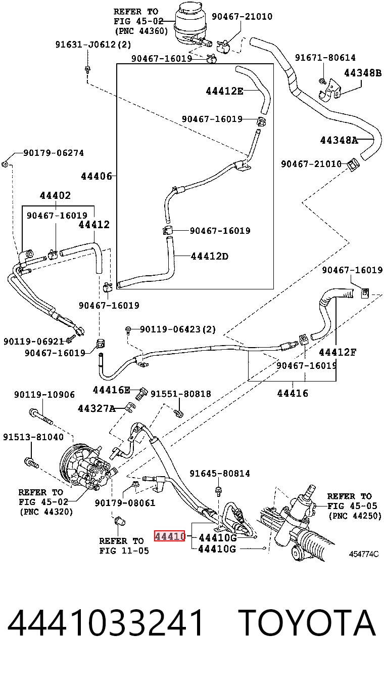  Шланг гідропідсилювача Lexus ES 