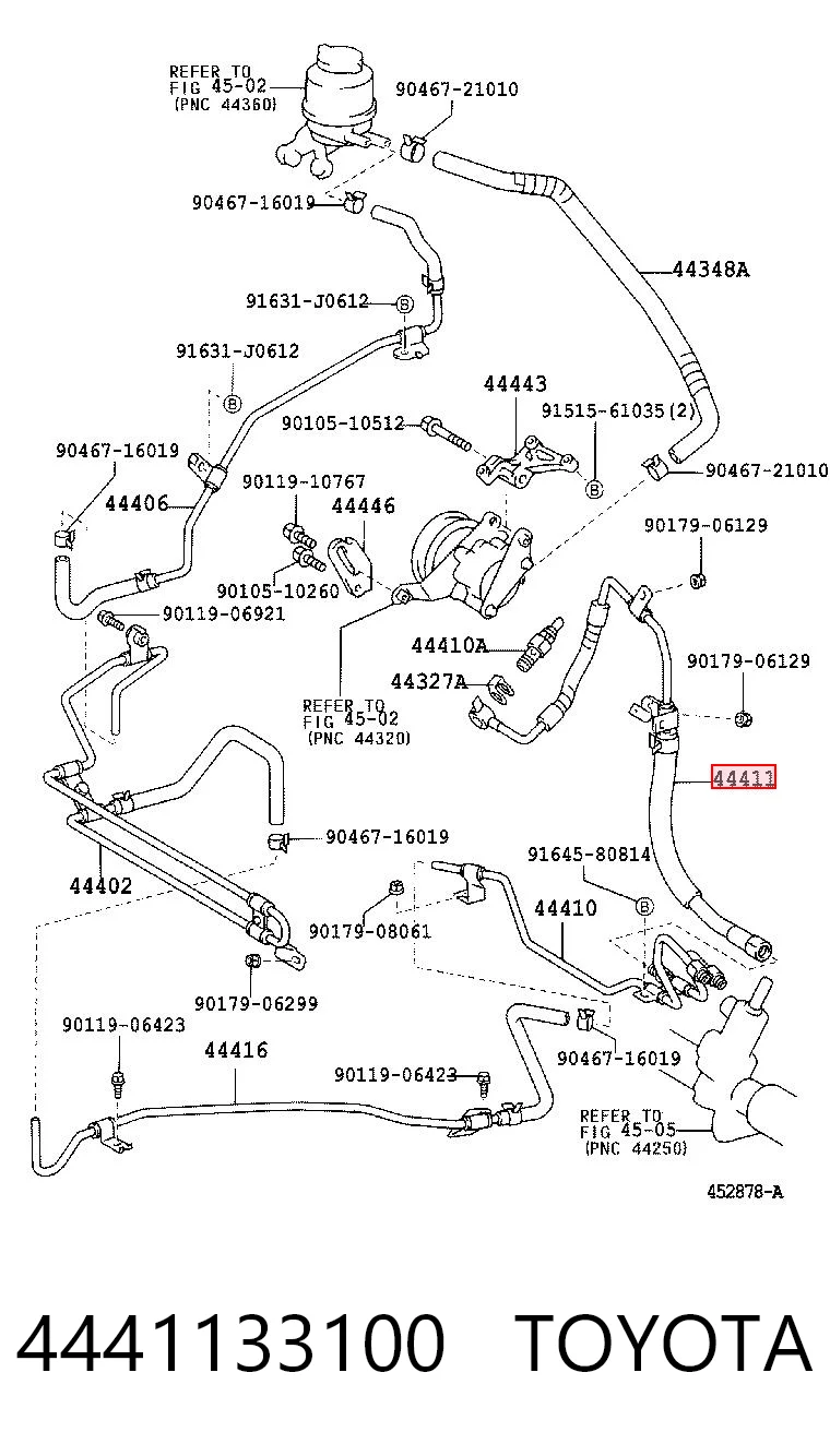 Патрубок високого тиску гідропідсилювача Toyota Camry V седан (V30) (2001 - 2006) ціна, від 71.90 USD