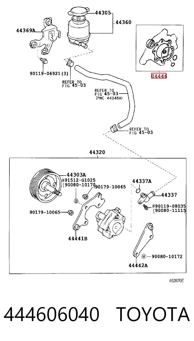 444606040 Toyota Ремкомплект насосу гідропідсилювача керма