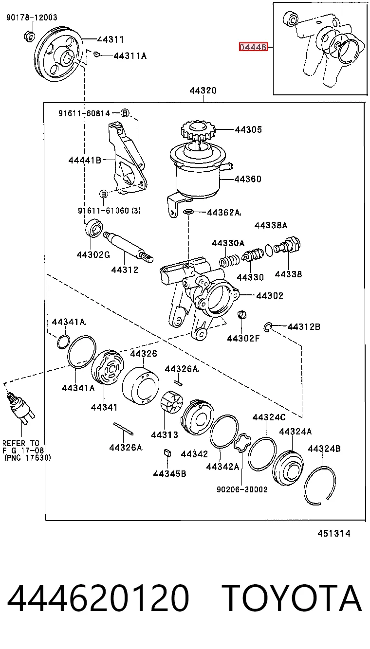 444620120 Toyota Ремкомплект насоса ГУР