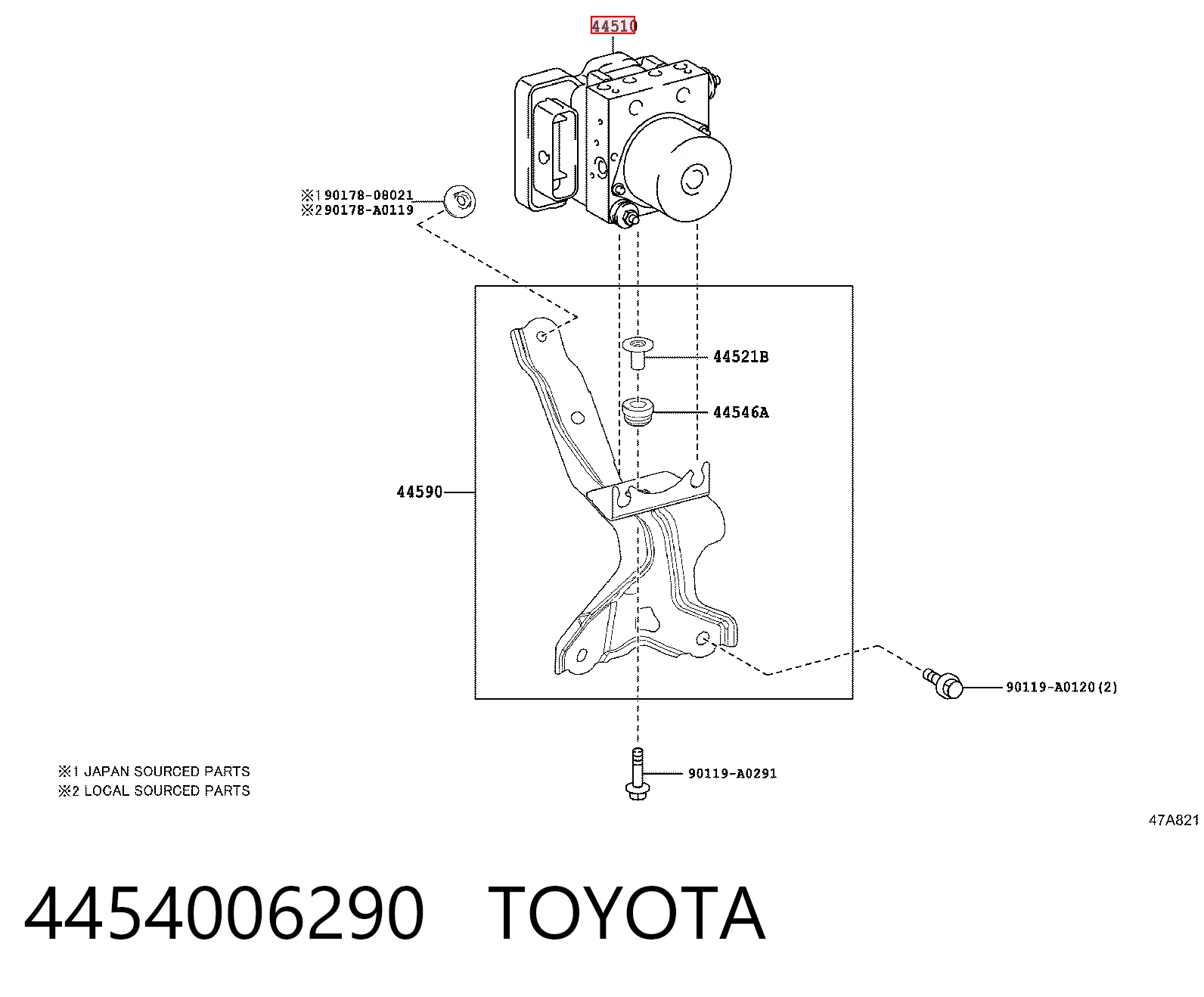 4454006290 Toyota Блок управління АБС (ABS)