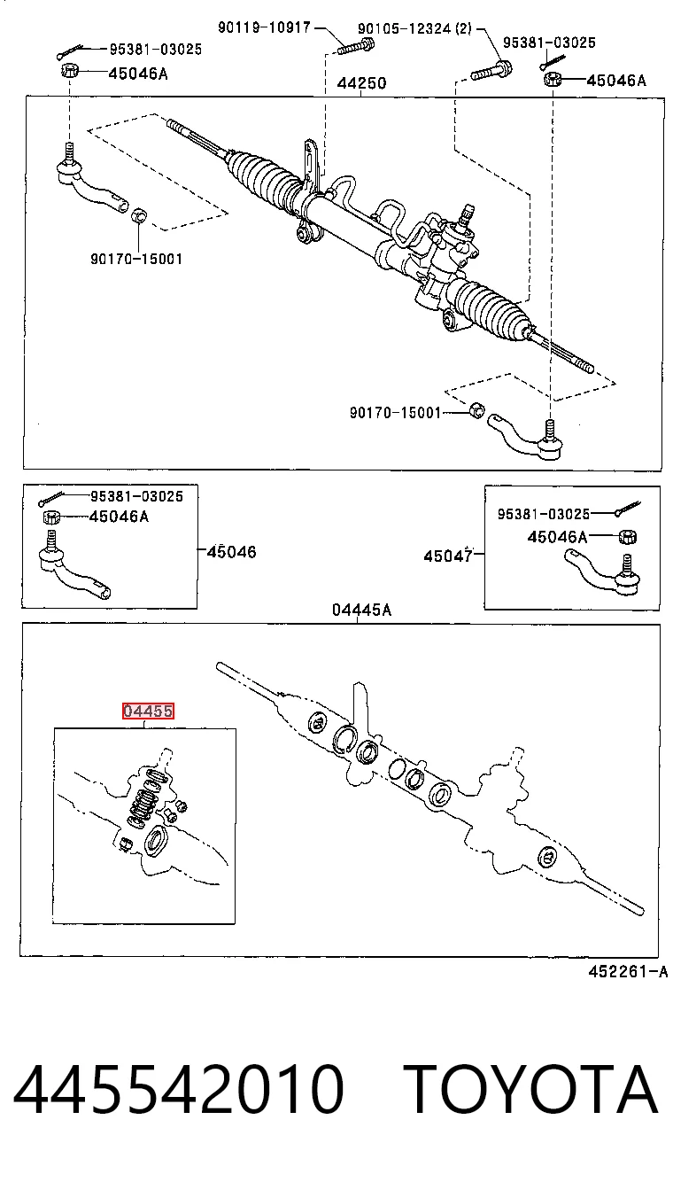 445542010 Toyota Ремкомплект до рульової рейки