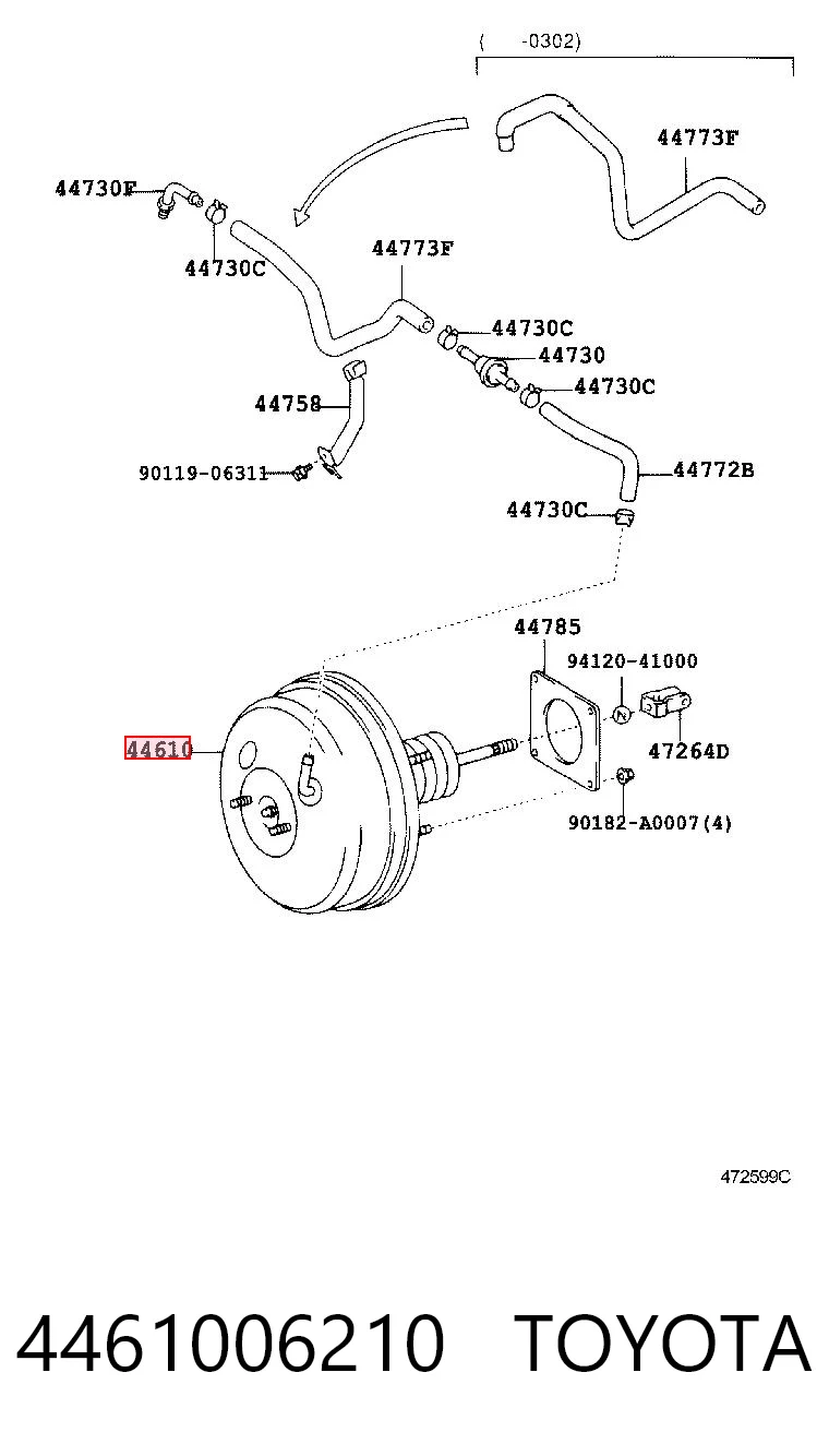 4461006210 Toyota Підсилювач гальм вакуумний
