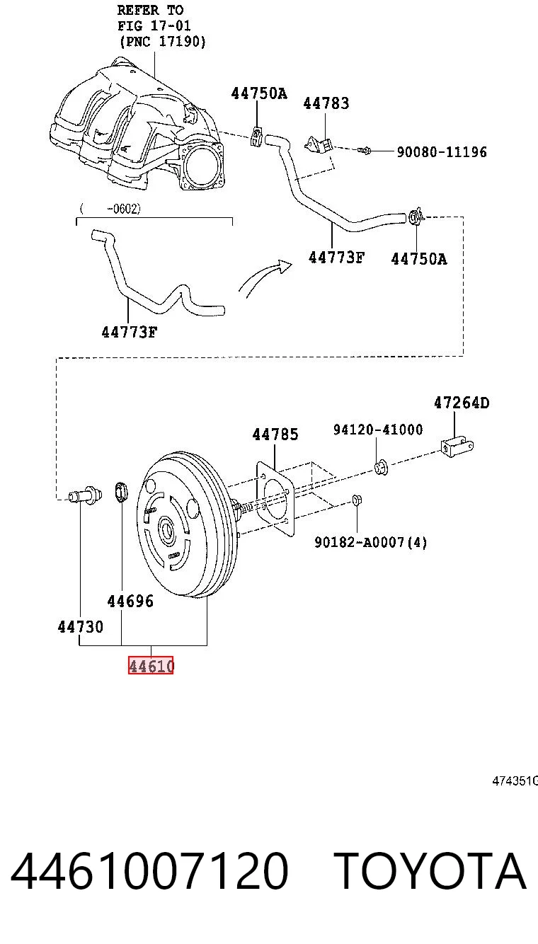 4461007120 Toyota Підсилювач гальм вакуумний