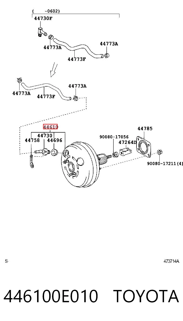 446100E010 Toyota Підсилювач гальм вакуумний