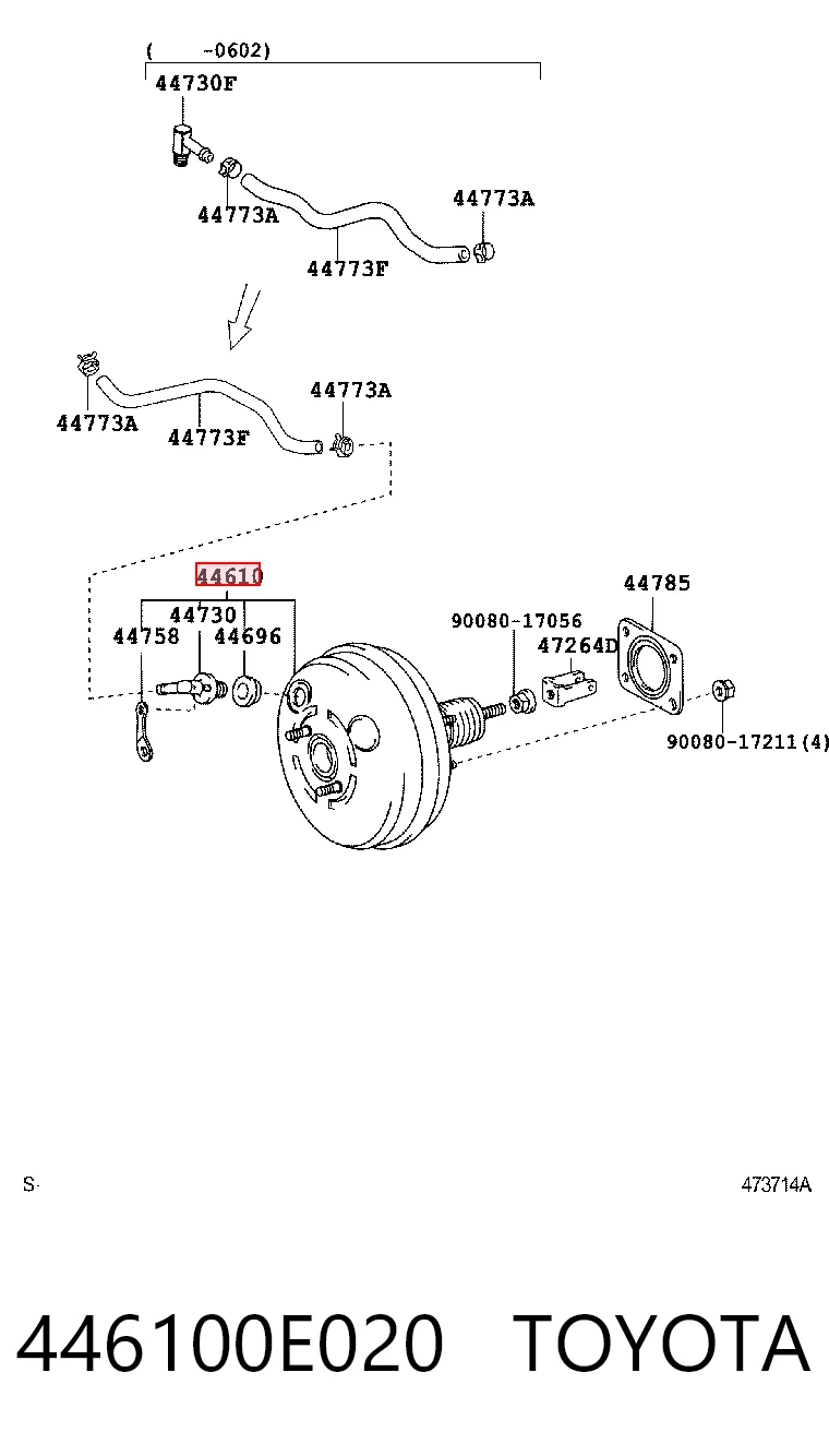 446100E020 Toyota Підсилювач гальм вакуумний