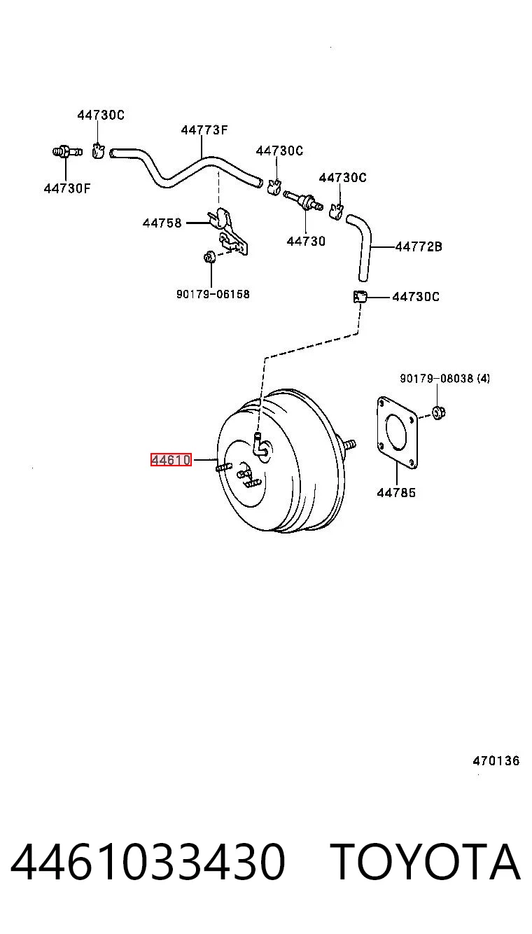 4461033430 Toyota Підсилювач гальм вакуумний