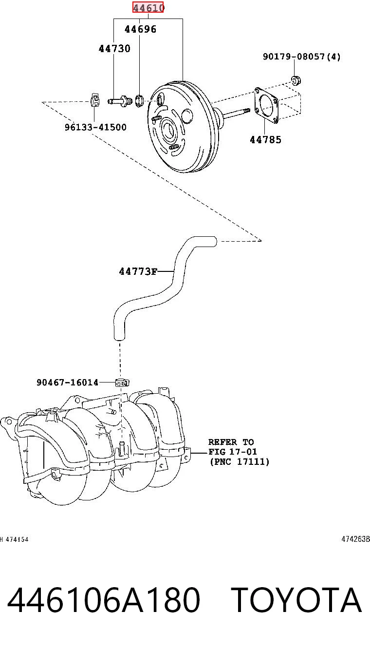 446106A180 Toyota Підсилювач гальм вакуумний