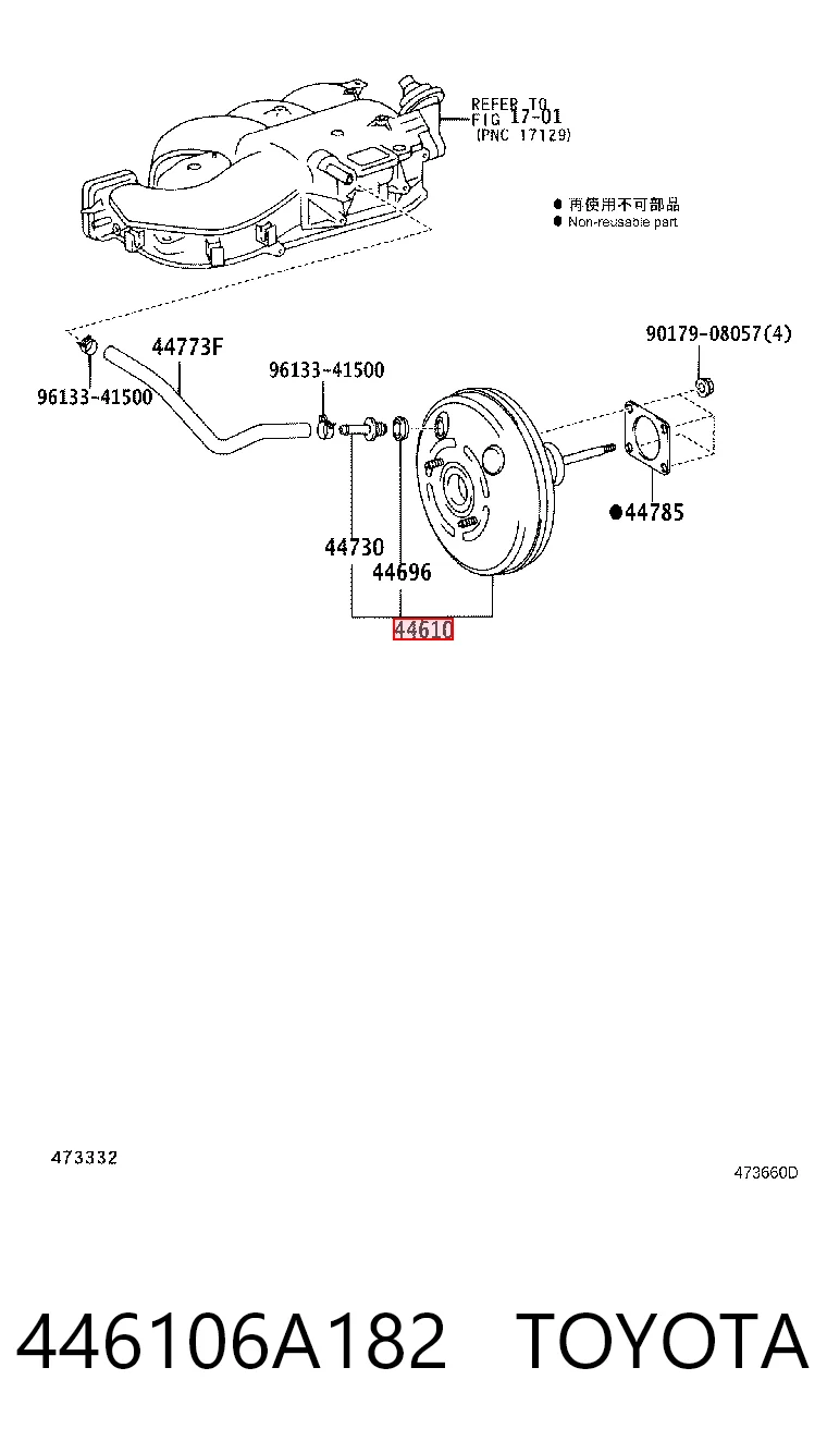 446106A182 Toyota Підсилювач гальм вакуумний