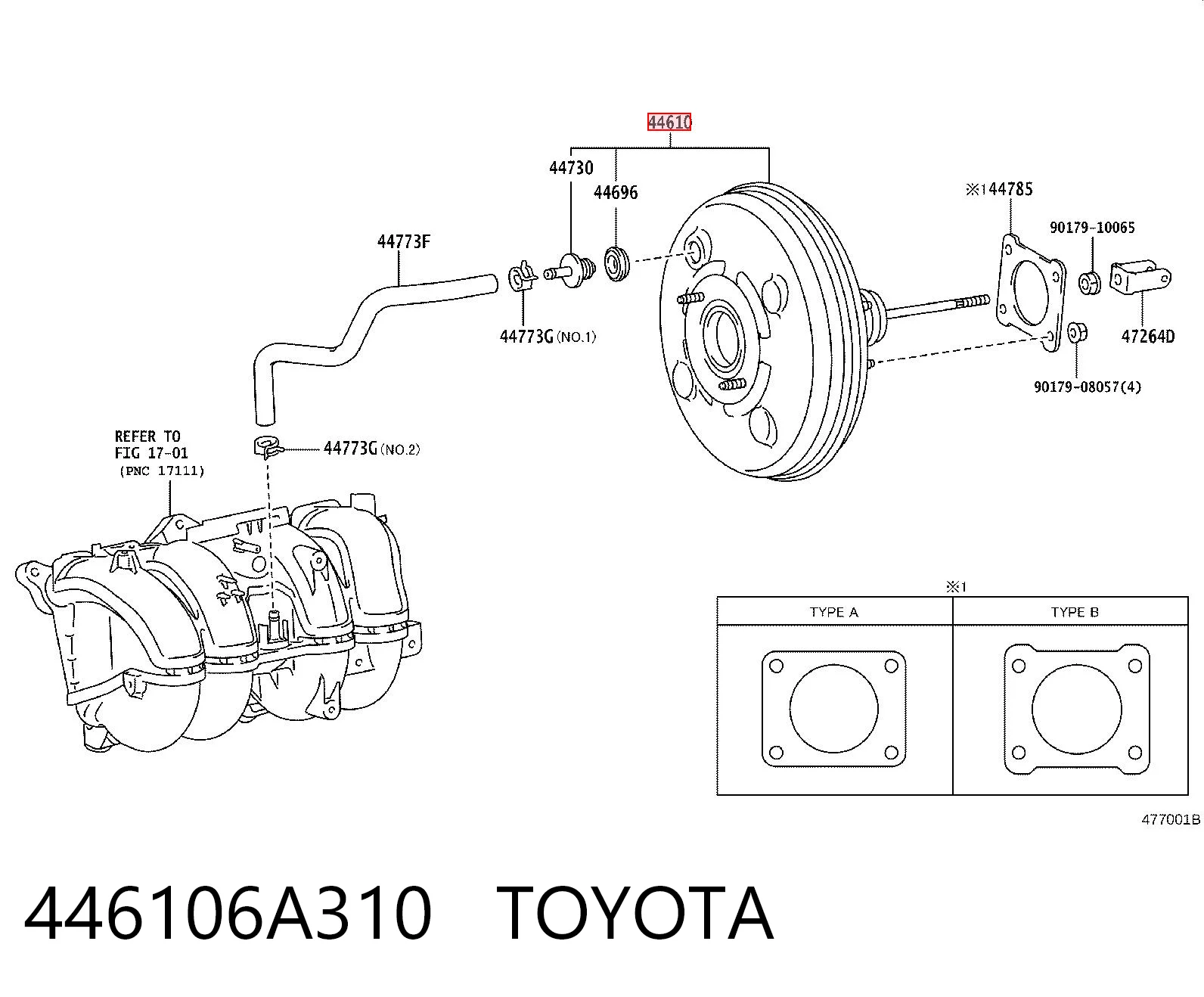 446106A310 Toyota Підсилювач гальм вакуумний