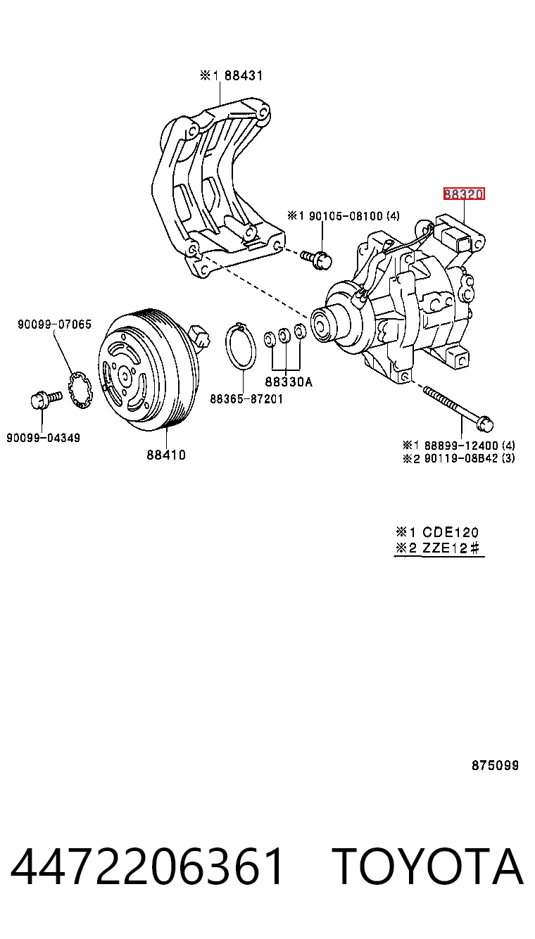 4472206361 Toyota Компресор холодоагенту