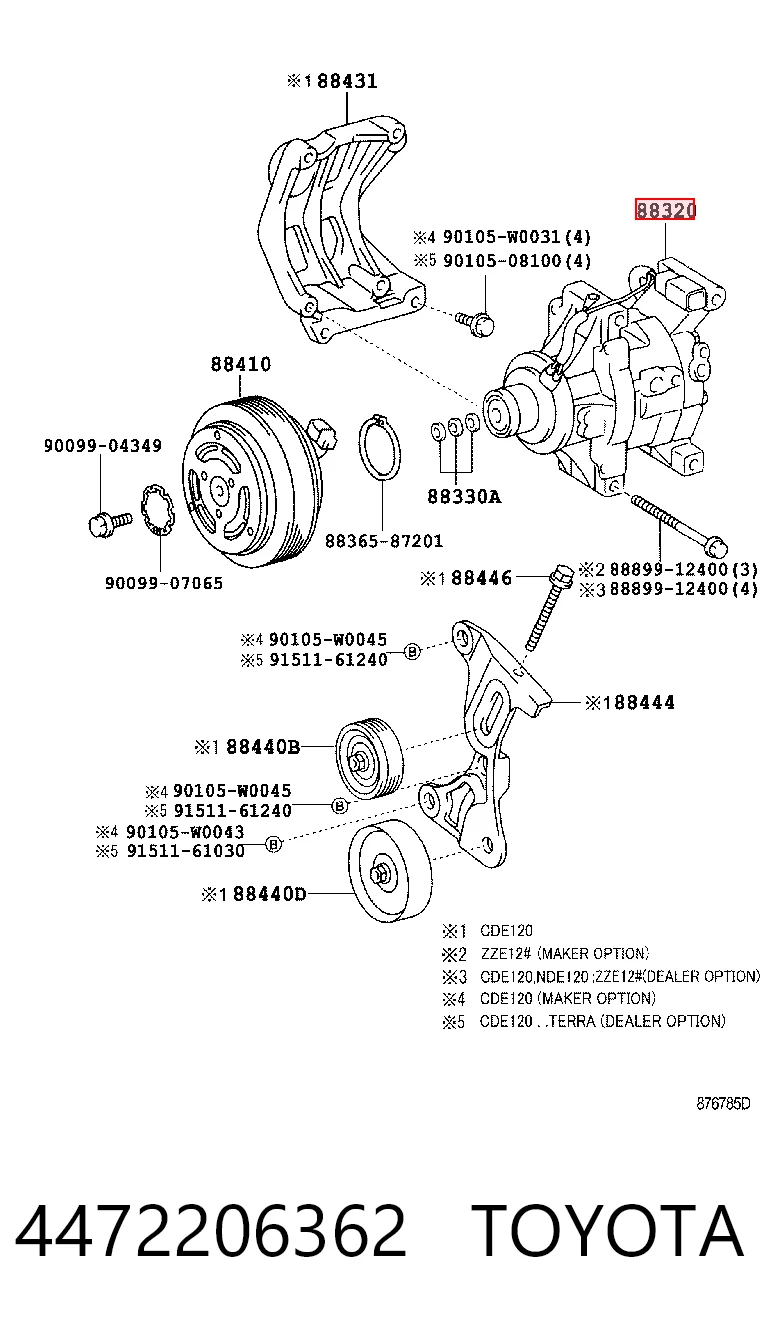 4472206362 Toyota Компресор холодоагенту