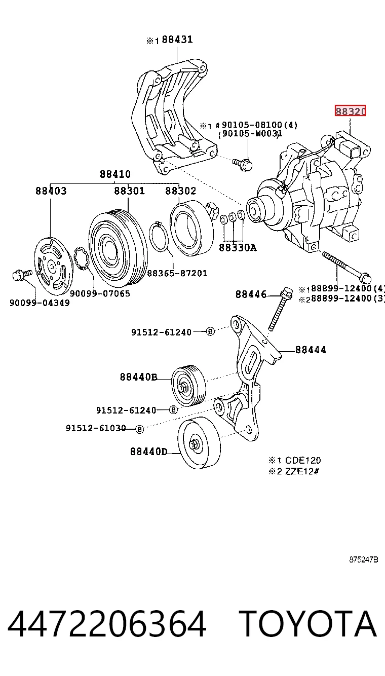 4472206364 Toyota Компресор холодоагенту