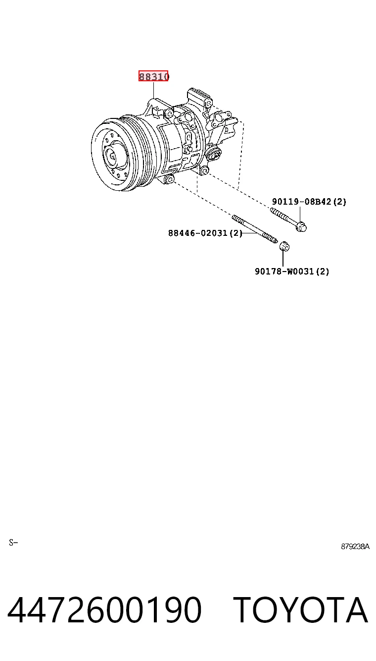 4472600190 Toyota Компресор холодоагенту