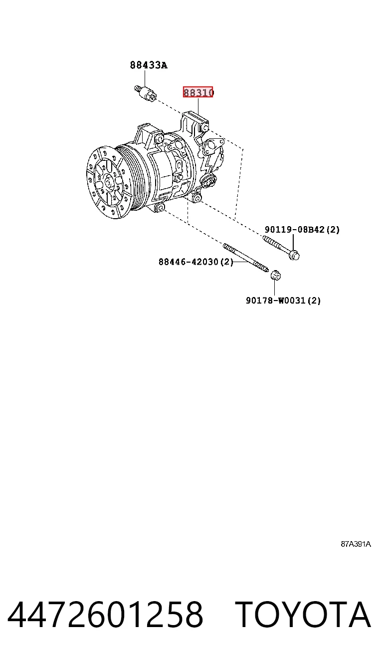 4472601258 Toyota Компресор холодоагенту