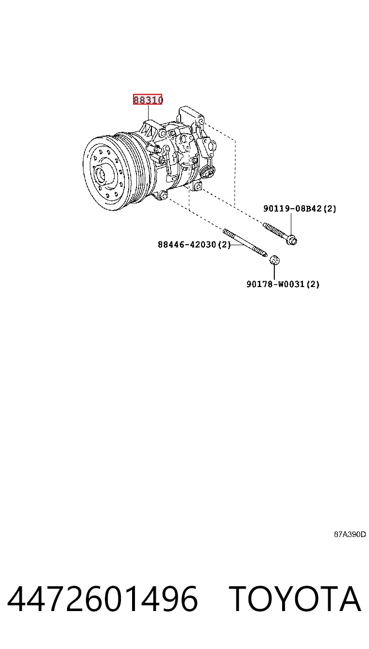 4472601496 Toyota Компресор холодоагенту