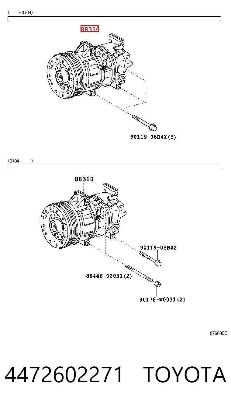 Компресор кондиціонера 4472600192 Denso