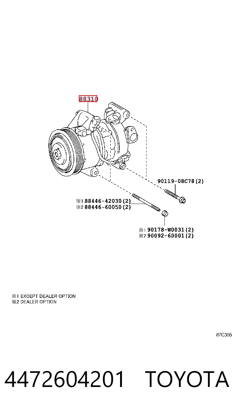 Компресор холодоагенту на Toyota Yaris  P13