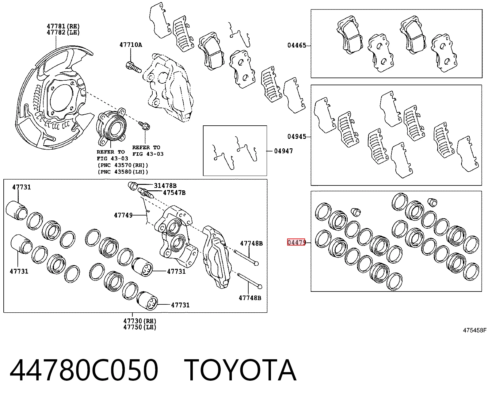 Купити Ремкомплект переднього супорту Toyota Tundra  K5, K6