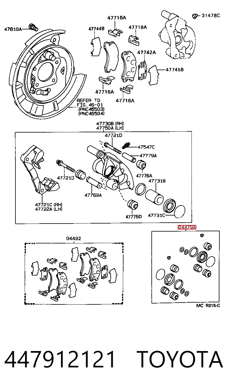 Купити Ремкомплект супорту Toyota Carina II T17