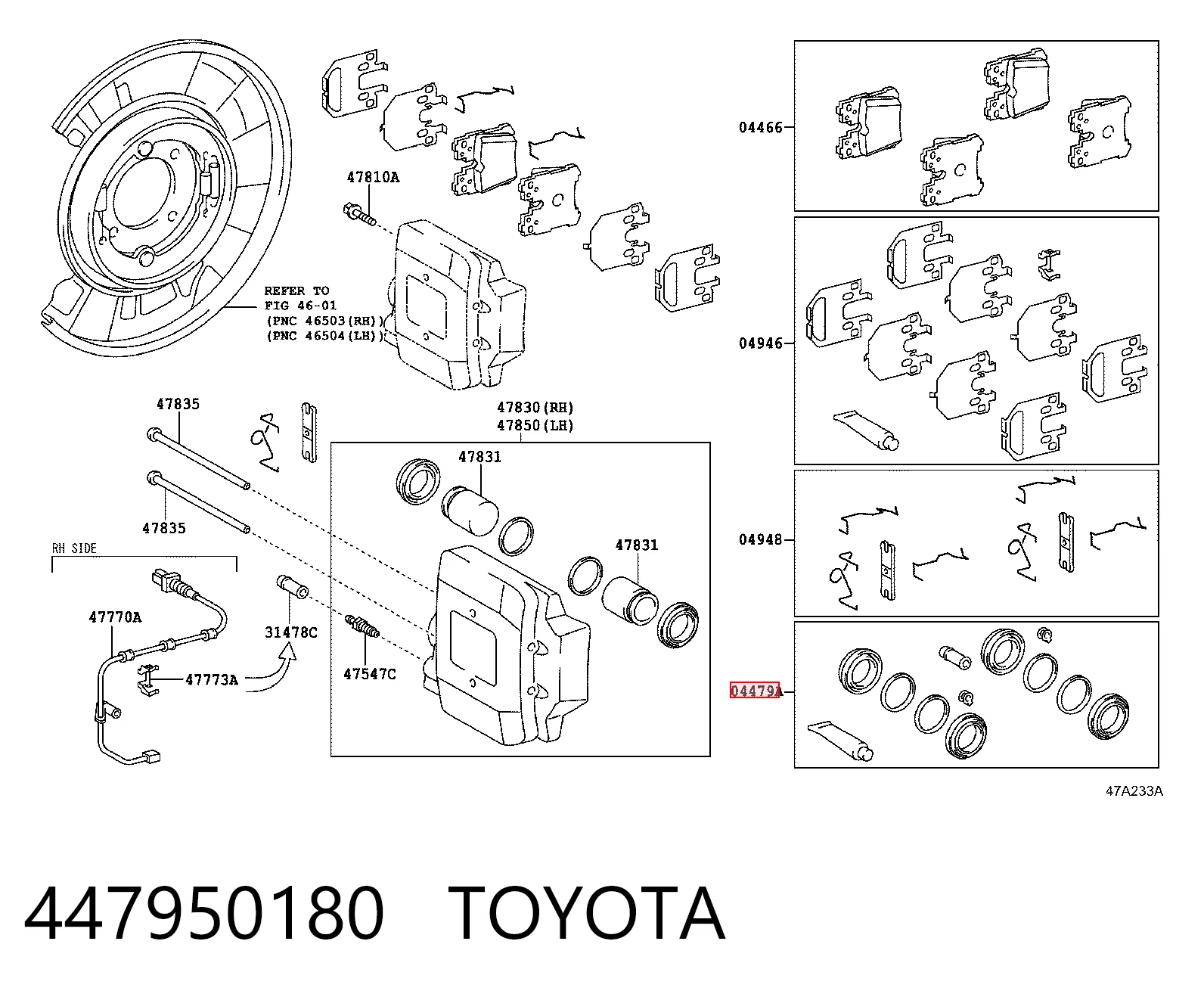 Купити Ремкомплект супорту Lexus LS 460/460L USF4