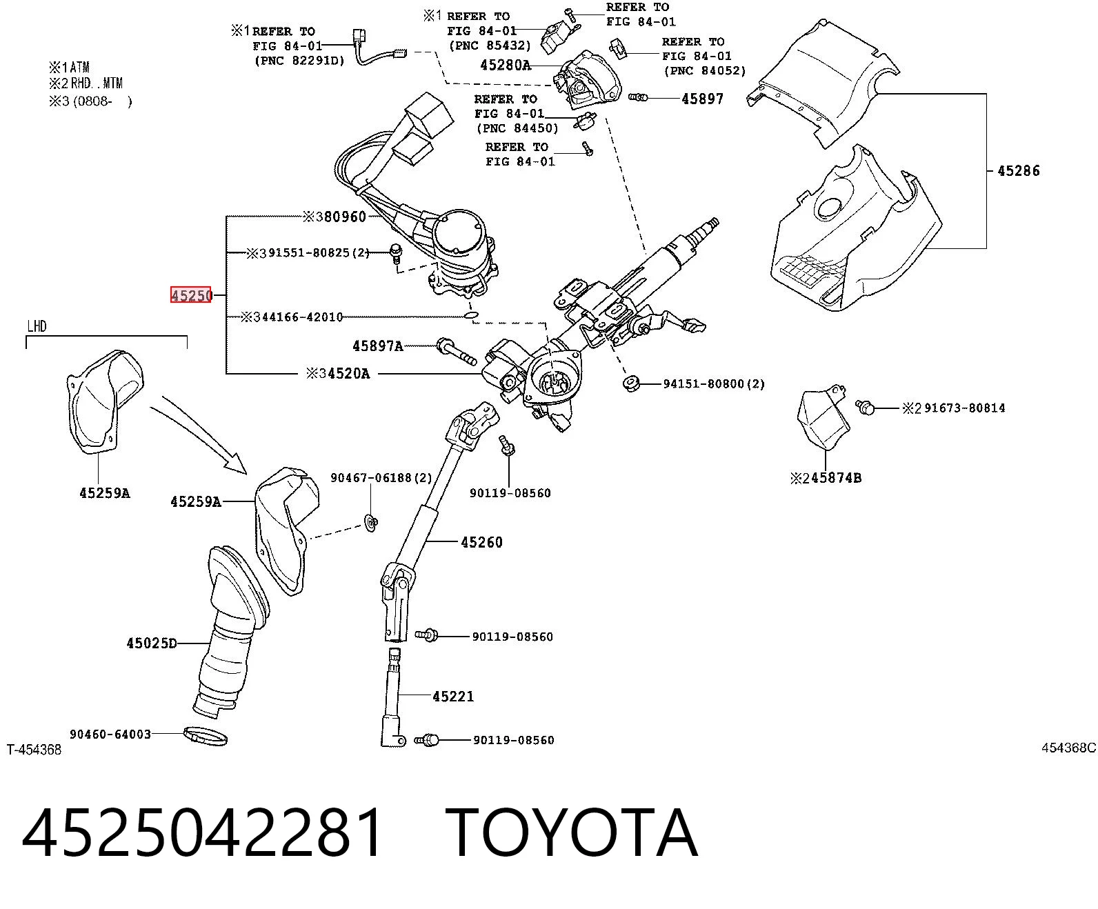 Колонка рульового управління на Toyota RAV4 III A3