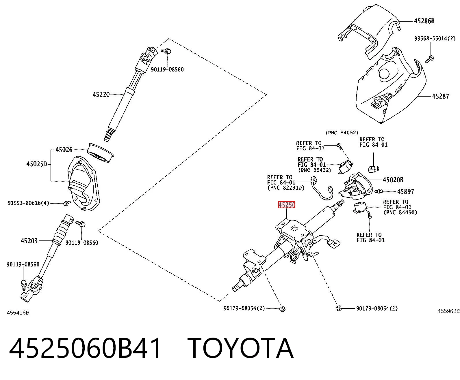 4525060B40 Toyota Колонка рульового управління