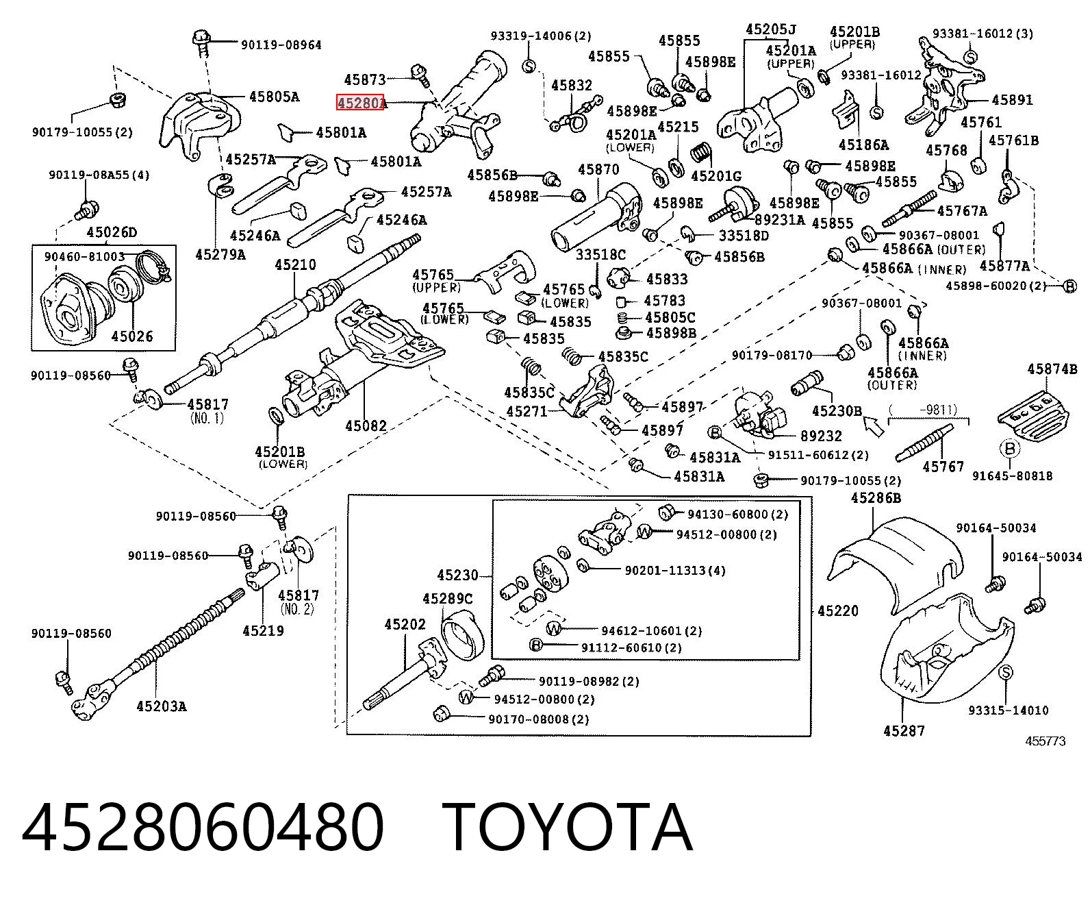 4528060480 Toyota Корпус замка запалювання