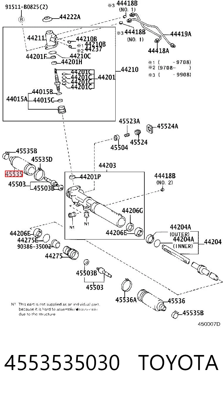 4553535030 Toyota Пильник рульової