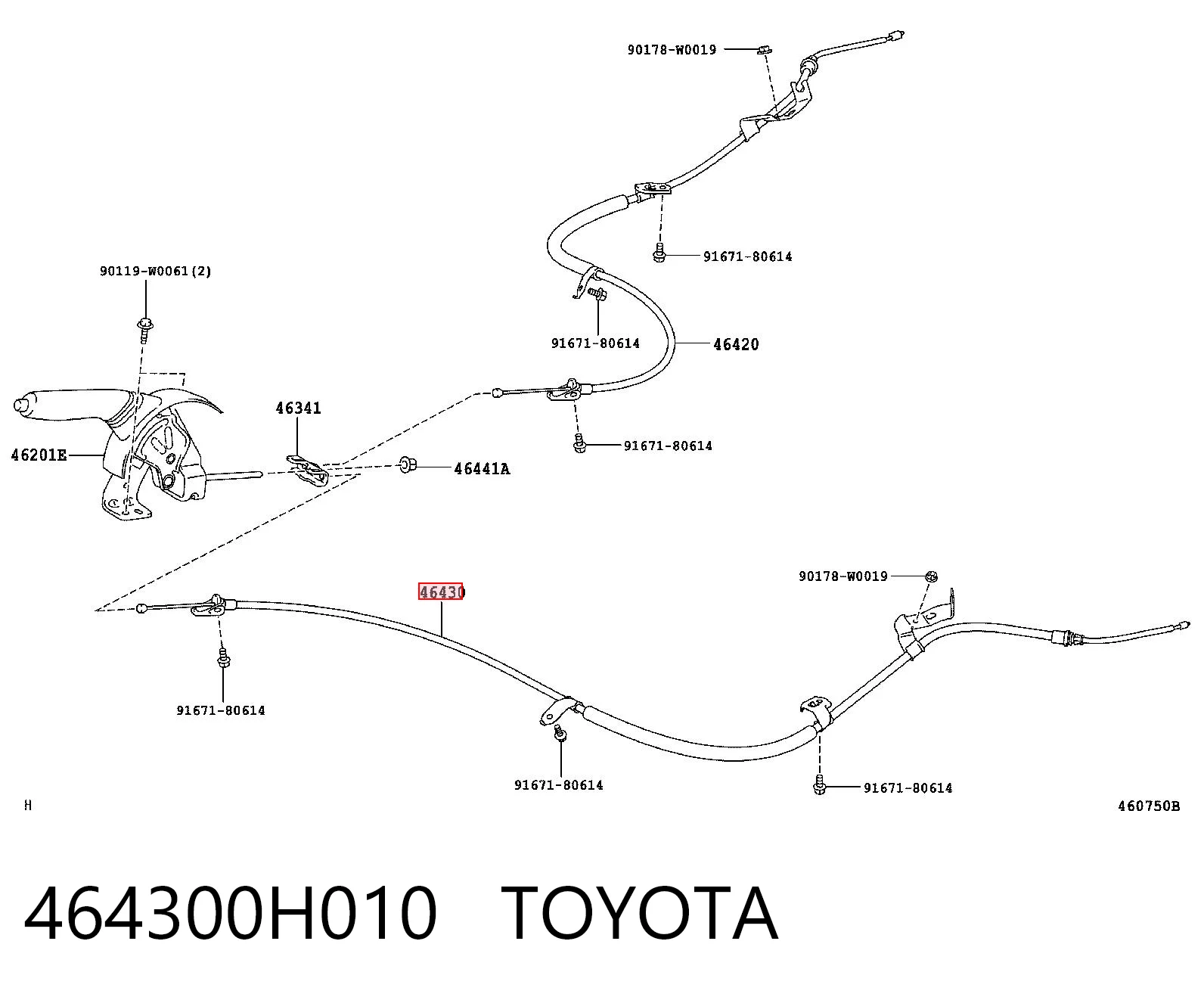 Трос ручного гальма задній, лівий Adriauto AD070281