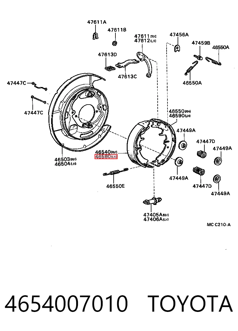 4654007010 Toyota Гальмівні колодки ручника