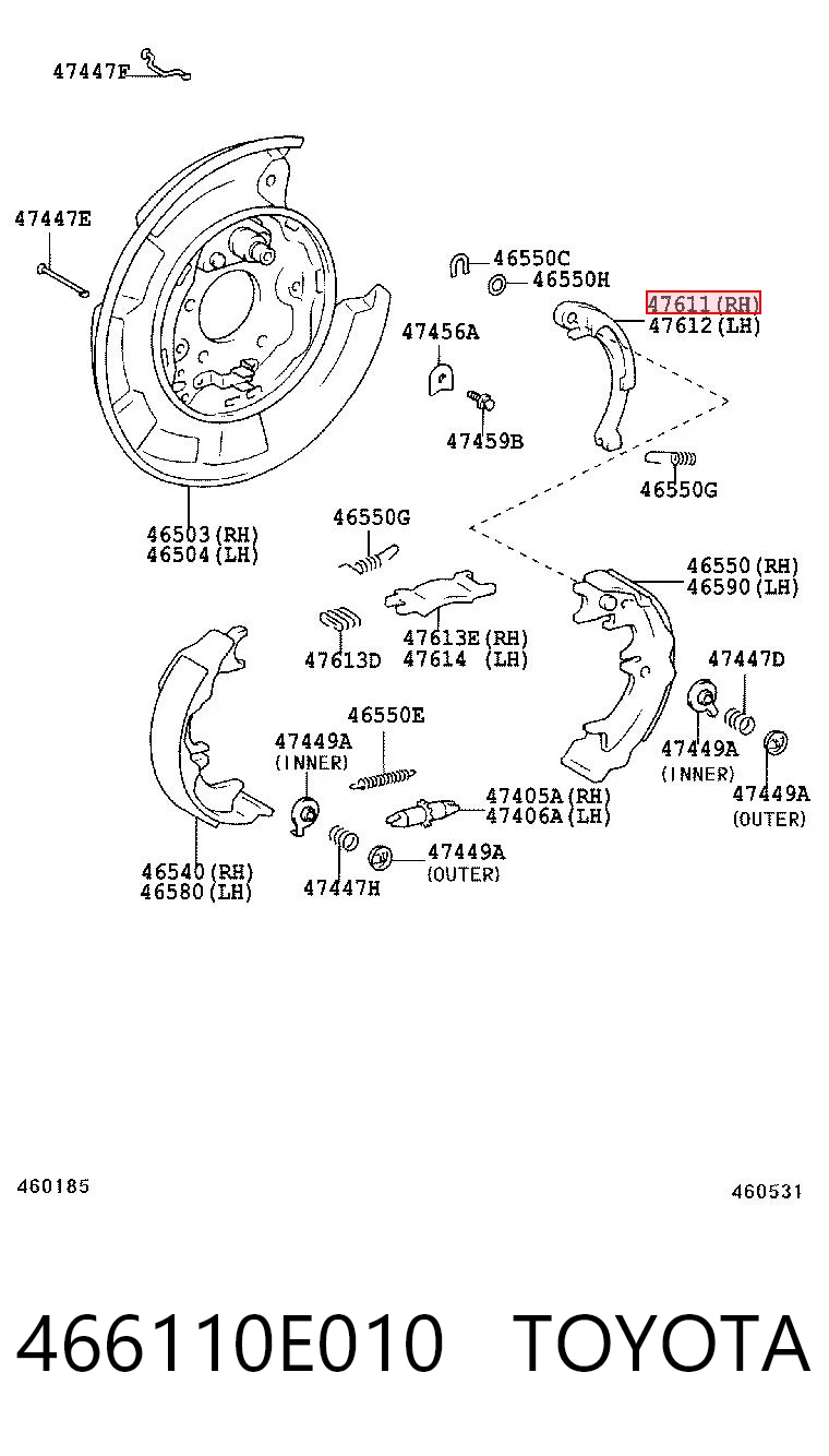 466110E010 Toyota 