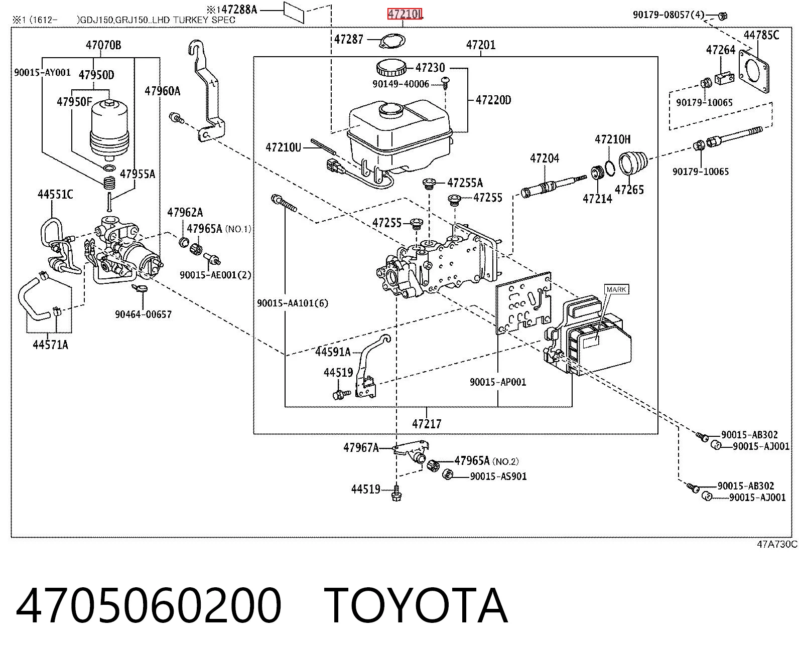 4705060200 Toyota Підсилювач гальм вакуумний