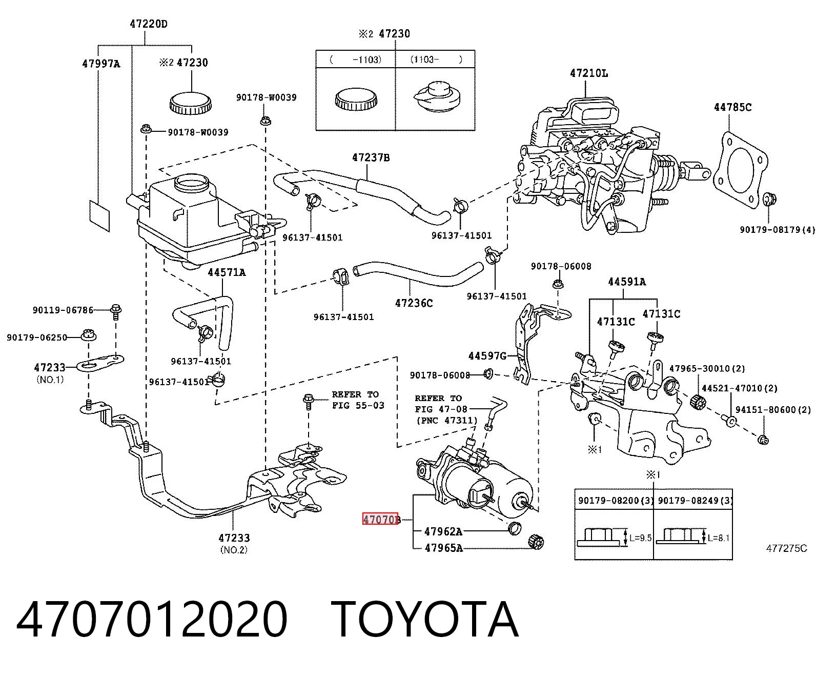 4707012020 Toyota Насос АБС (ABS) головного гальмівного циліндру