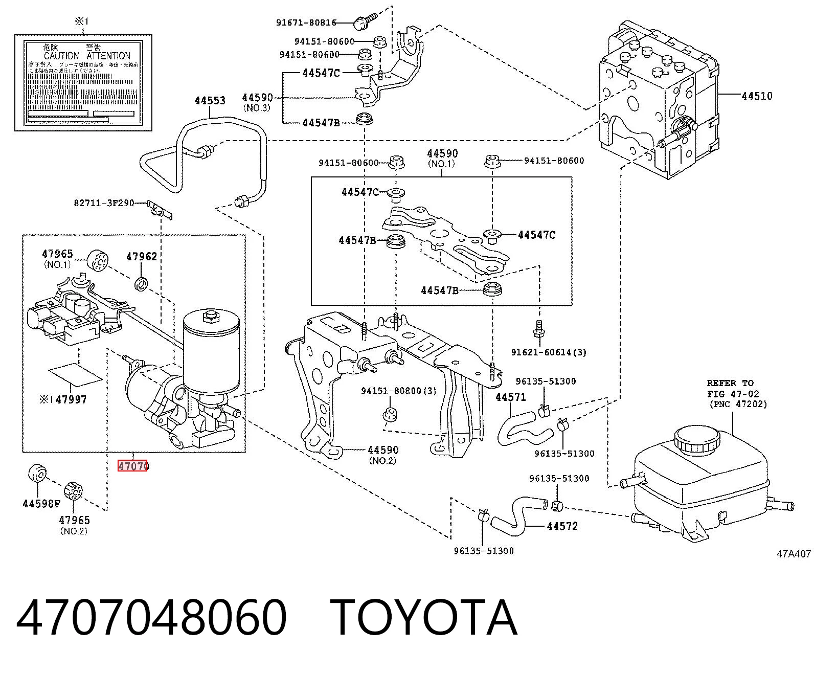 4707048060 Toyota Насос АБС (ABS) головного гальмівного циліндру