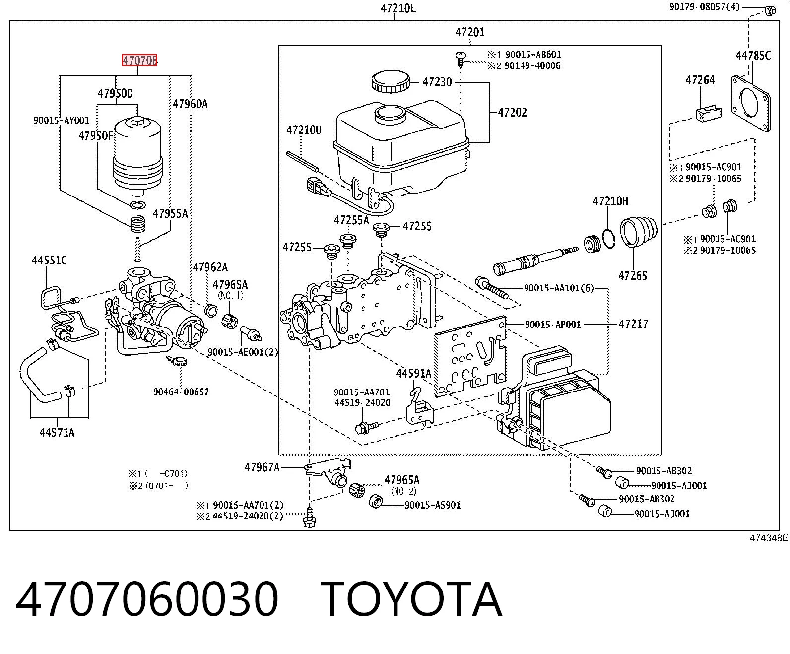 4707060030 Toyota Насос АБС (ABS) головного гальмівного циліндру