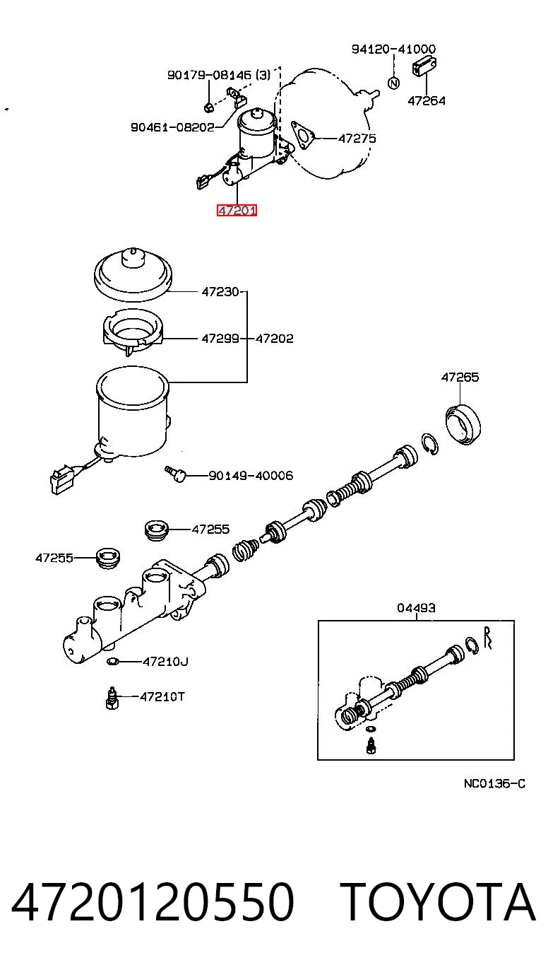 Циліндр гальмівний, головний на Toyota Carina II T17