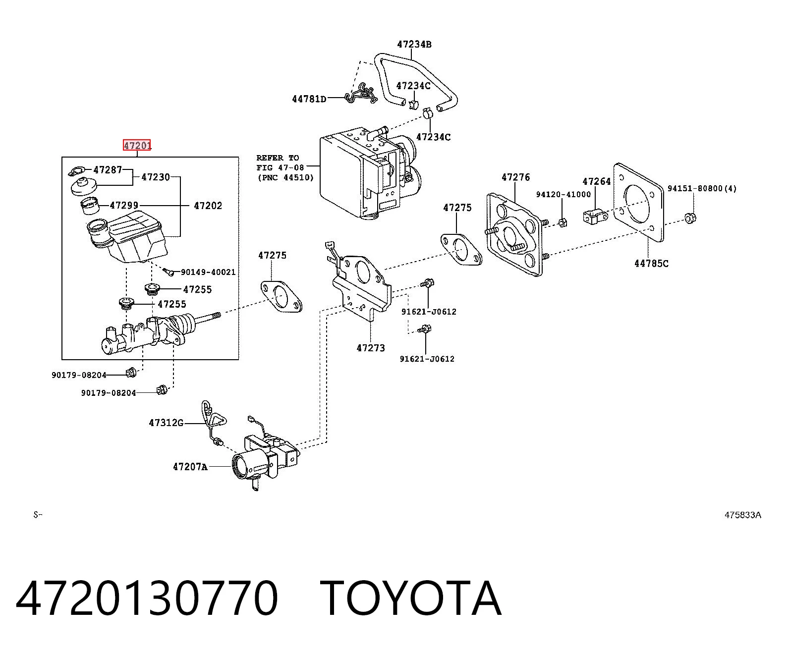 4720130770 Toyota Циліндр гальмівний, головний