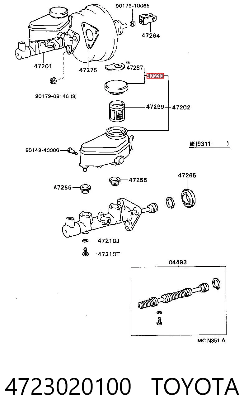 4723020100 Toyota Кришка бачка головного гальмівного циліндра