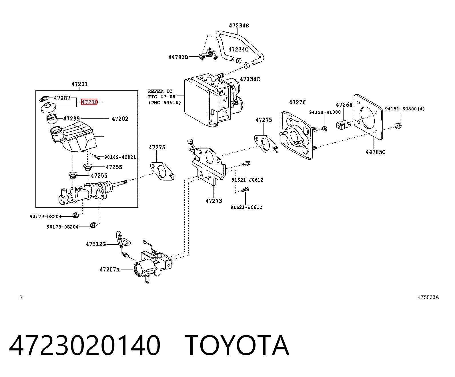 4723020140 Toyota Кришка бачка головного гальмівного циліндра