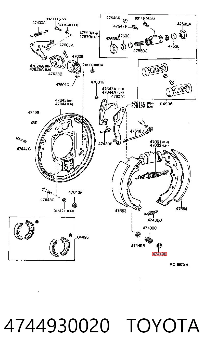 4744930020 Toyota Ремкомплект стоянкового гальма