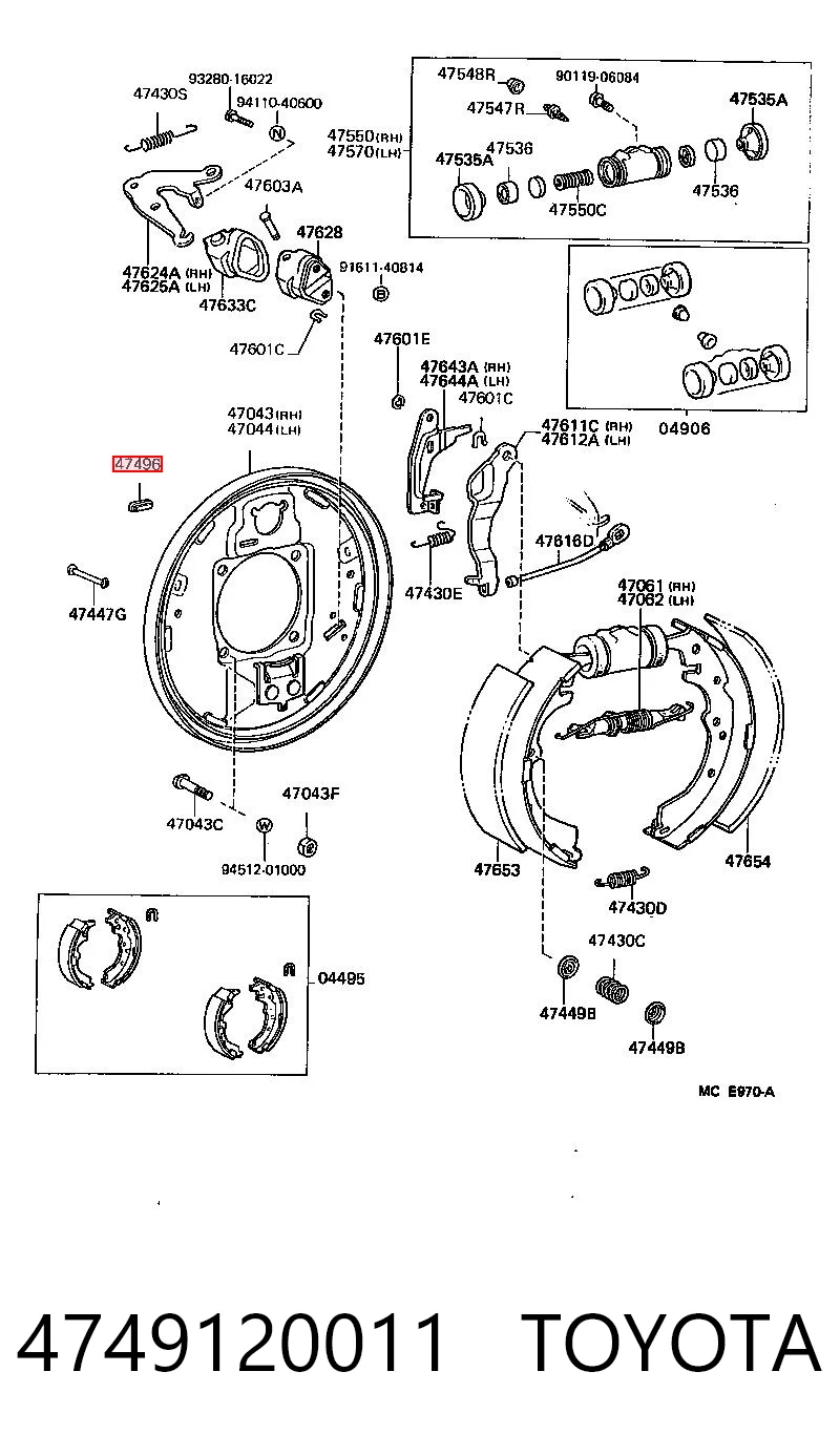 4749120011 Toyota Заглушка опорного диска барабанних колодок